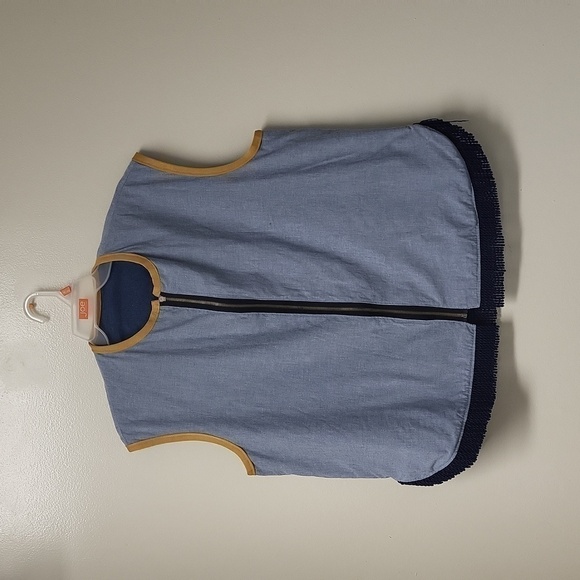 Handmade Reversible fleece-liked cotton fabric and denim zipper  Front clossure - Picture 6 of 13